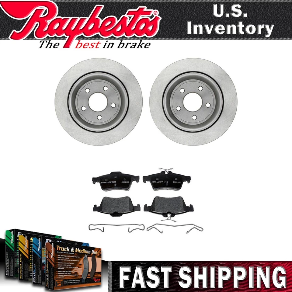 Rear Brake Rotors Ceramic Brake Pads w/ Hardware For 2008-2010 Chevrolet Cobalt Foto 1 de 4