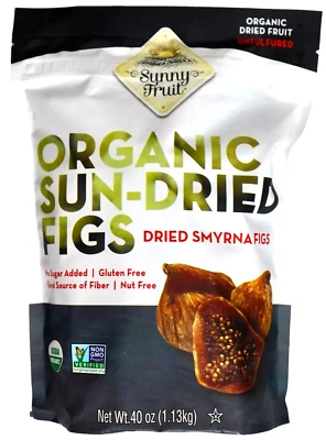 Sunny Fruit USDA Organic Sun-Dried Smyrna Figs Dried Fruit Unsulfured 40 oz 3/26 - Image 1 of 4