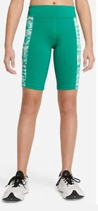 NEW GIRLS NIKE TIGHT FIT BIKE SHORTS DRI FIT GREEN SIZE Large Nike - Picture 1 of 5