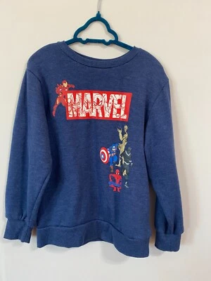 Kids Small Marvel Long Sleeve Shirt Blue Avengers sweatshirt (A17) - Image 1 of 4