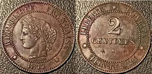 France - III Republic - 2 Cents Cérès 1877 A, Ttb ! F.109/2 - Picture 1 of 1