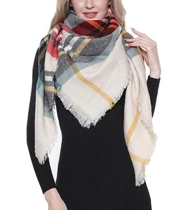 Trendy Plaid Blanket Scarf Women Big Oversized Long Scarves Warm Winter Tarta... - Picture 1 of 5