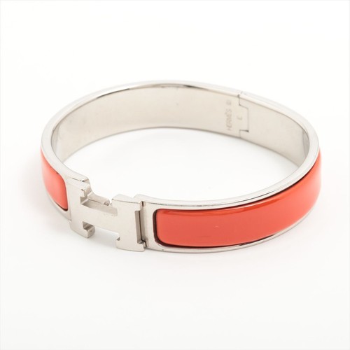 HERMÈS Bracciale Bracciale Hermes H Click Crack Logo PM Arancione x Argento Accessori Moda