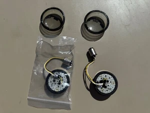 Harley-Davidson Custom Dynamics FRONT 1157 HALO TURN SIGNALS WITH SMOKED LENS. - Picture 1 of 2