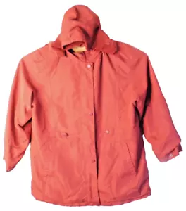 Totes Woman Maroon Full Zip Hood Pockets Fleece Lined Travel Work Jacket Sz PXL - Picture 1 of 11
