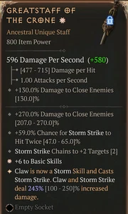 💥DIABLO 4💥SEASON 10💥Staff💥Greatstaff Of The Crone 1GA Basic Skills 243% - Bild 1 von 1