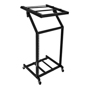 5Core DJ Mixer Stand 16U Adjustable Audio Rack Mount Rolling Stage Cart w Wheel - Picture 1 of 11
