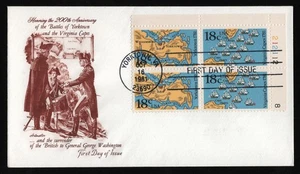 #1938a 18c Yorktown & Virginia Capes-Plate Block, Artmaster **ANY 5=FREE SHIP** - Picture 1 of 1