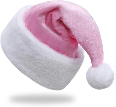 Sombrero de Papá Noel, Sombrero de Navidad de Terciopelo Unisex para Adultos, Fiesta Festiva de Año Nuevo Navidad Su Foto 1 de 4