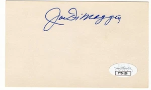 Joe DiMaggio Signed Autographed Index Card Yankees HOF Legend JSA LOA YY54116 - Picture 1 of 2