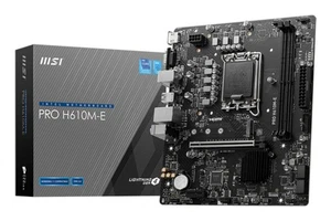 Placa madre MSI PRO H610M-E Intel H610 LGA 1700 micro ATX DDR5 96 GB 2,5 GbE 7,1 A - Imagen 1 de 6