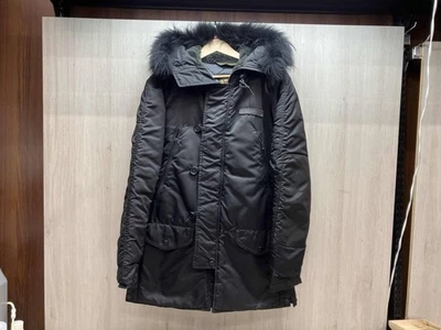 Schott N-3B Flight Jacket M Black Nylon Fur  Stains & Scratches - Image 1 of 4