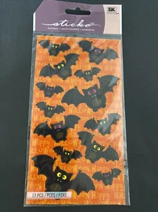 Sticko Autocollant 13 PC Black N Orange Bat Crazy 3 Sizes Scrapbooking Crafts - Picture 1 of 2