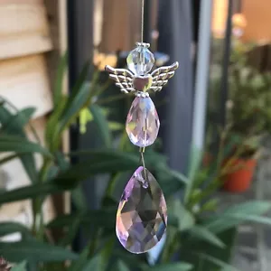 Nuevo Vidrio Colgante Sol Cazador Móvil Ángel Guardián Memorial o Protección Rosa - Imagen 1 de 12