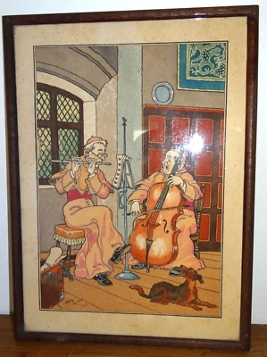 Belle Litho Moines Musiciens par Harry Eliott - Photo 1/4