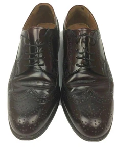 Zapatos de vestir Bostonian para hombre de cuero marrón con punta de ala Oxford puntera con cordones talla 9,5 - Imagen 1 de 11