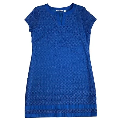 Vestido para mujer Isaac Mizrahi elástico de encaje manga corta azul real M sin cordones Foto 1 de 4