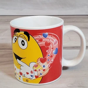 M&M Yellow Mars  Gallerie Coffee Cup Mug Tea Cocoa Hearts Love Collectible  - Picture 1 of 9