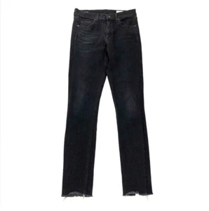 Rag & Bone High Rise Ankle Skinny Jeans In Black With Raw Hem Size: 27 NWOT - Picture 1 of 6