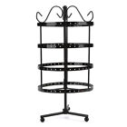 144 Holes Rotating Earring Display Jewelry Rack Holder Stand Black BGS