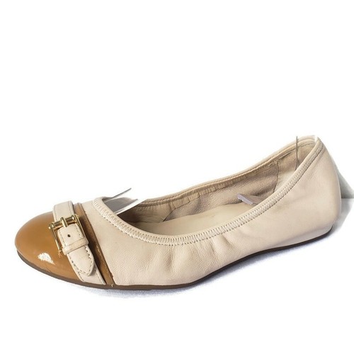NIKE Scarpe Cole Haan donna 6 B beige marrone chiaro pelle punta balletto fibbia