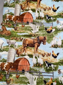 A DAY ON THE FARM D70467 ACC Fabric Remnant 36" x 41" - Picture 1 of 4