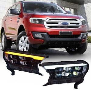 LED Headlight Upgrade For Ford Ranger Everest 2015-2020 DRL Sequential Animation