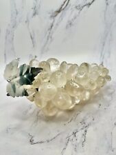Vintage Rock Crystal Clear Quartz Stone Grape Cluster Motif Decor 540g