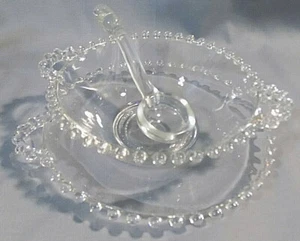 Vintage Candlewick by Imperial Mayonnaise Sauce Bowl with Under Plate & Spoon - Picture 1 of 6