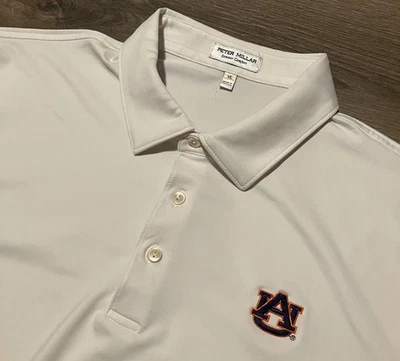 Camisa Polo Peter Millar Summer Comfort Auburn Tigers Talla Grande Blanca Elastizada Foto 1 de 4