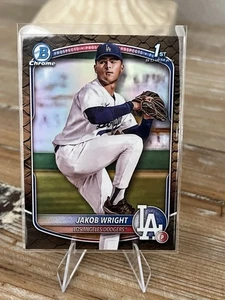 JAKOB WRIGHT 2025 BOWMAN CHROME 1ST REPTILIAN REFRACTOR DODGERS Q0208 - Picture 1 of 2