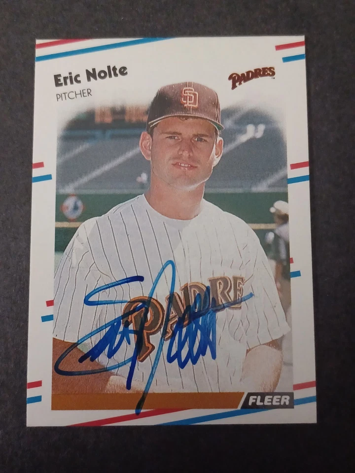 Eric Nolte Signed 1988 Fleer - Padres - Autographed - Image 1 of 1