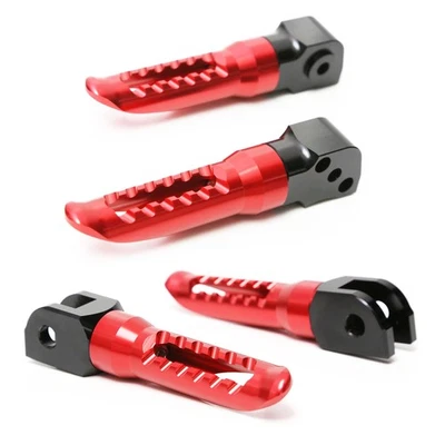 Clavijas de pie de pasajero delanteras CNC BOB rojas para Kawasaki ER-6N 05 06 07 08 Foto 1 de 4