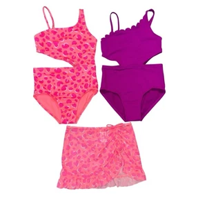 NWT Cat & Jack S (6/7) Swimsuit Lot Animal Print One Piece Bathing Suit Set - Picture 1 of 7