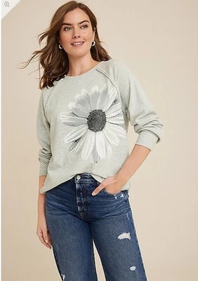 SUDADERA GIRASOL DETALLE TRENZADO GRIS MAURICES TALLA GRANDE 2X nueva con etiquetas Foto 1 de 4