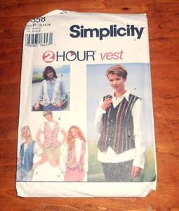 Simplicity Pattern #9358 Misses Set of Vests Size P 12,14,16 - New uncut - Picture 1 of 2