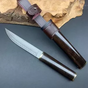 Coltello Katana Stile Giapponese SKD-11 Acciaio Ninja Samurai Da Collezione Bushido Ebano - Foto 1 di 18