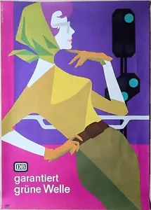 Poster Plakat - Frauenplakate - DB garantiert grüne Welle - Strom Heigl - 1960er - Bild 1 von 1