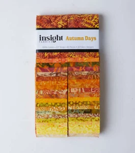 NIP Insight QUILT Fabrics 2.5" Strips Autumn Days Batik Cotton 40pc NEW $60 - Picture 1 of 3