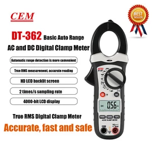 CEM DT-362 Compact AC,AC/DC Autoranging Clamp Meters LCD Display ✦KD - Picture 1 of 2