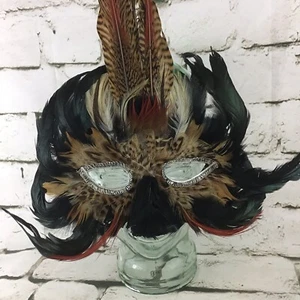 Feather Masquerade Eye-Mask Halloween Costume Accessory Party Cosplay - Picture 1 of 7