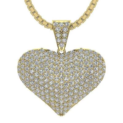 VVS1 F 1.20Carat Round Cut Diamond Heart Pendant Necklace White Yellow Rose Gold - Image 1 of 4