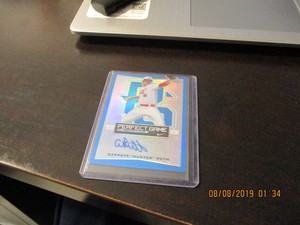 garrett hunter ruth rookie auto 2016 numbered/50 blue refractor leaf