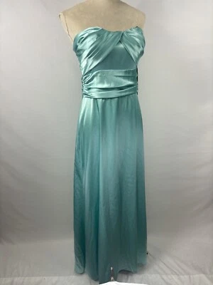 Nicole by Nicole Miller Platinum Formal Dress Gown Aqua Blue 14 Maxi Strapless - Image 1 of 4