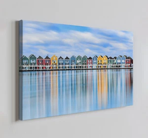 Colourful Houses In Netherlands Canvas Print Wall Art, Home Decor Wall Hanging - Picture 1 of 10
