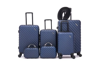 7ER REISEKOFFER REISEGEPÄCK SOCIÉTÉ BLAU ABS gateBAG NEU - Bild 1 von 4