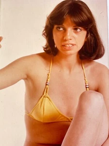 L5 Photograph Pretty Beautiful Woman Yellow Bikini Brunette 3.5x5 1980's - Picture 1 of 3