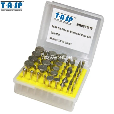 50PC Diamond Grinding Burrs For Dremel with 3.2mm(1/8") Shank Grit 150 - Image 1 of 3