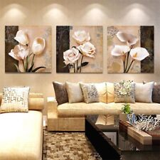 3 Pièces Fleur Toile Art Mural Peinture Floral Motifs Chambre Décoration Moderne