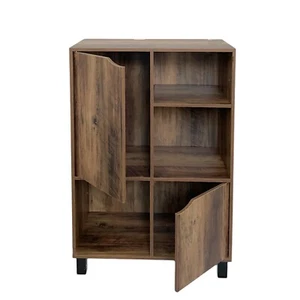 NUOVA Console Tavolo Rovere Rustico 2 Armadietti e 3 Ripiani Credenza Mobili Deposito - Foto 1 di 13